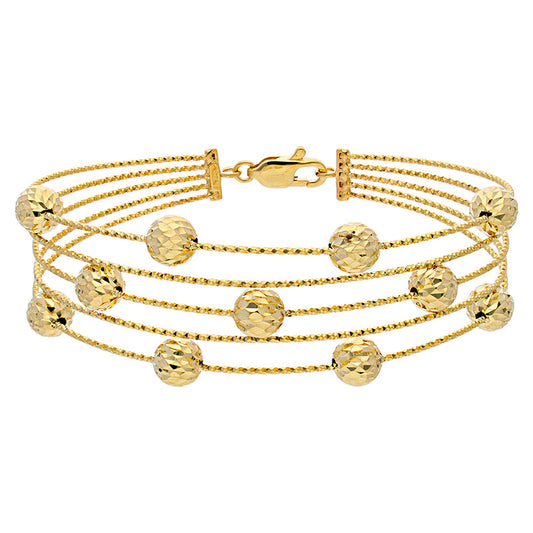 Gold Balls Bangle in 18KT - FKJBNG18KU2004
