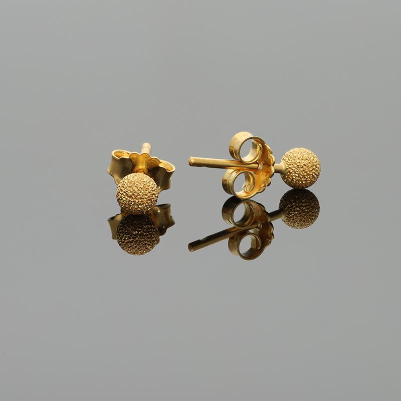 Gold Ball Stud Earrings 21KT - FKJERN21K2428