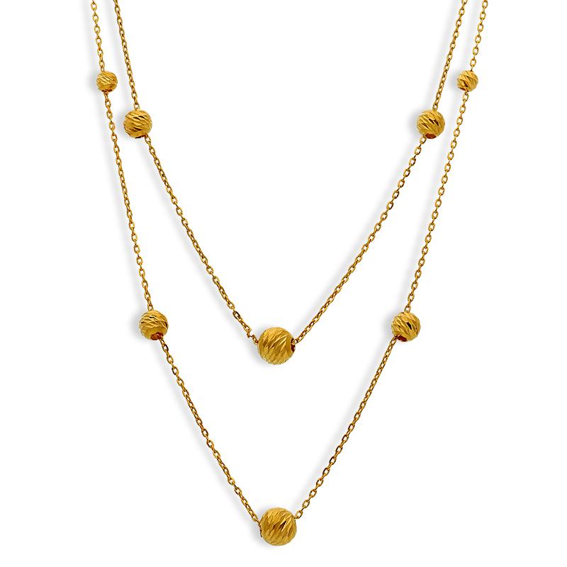 Gold Ball Necklace 21KT - FKJNKL21K2543