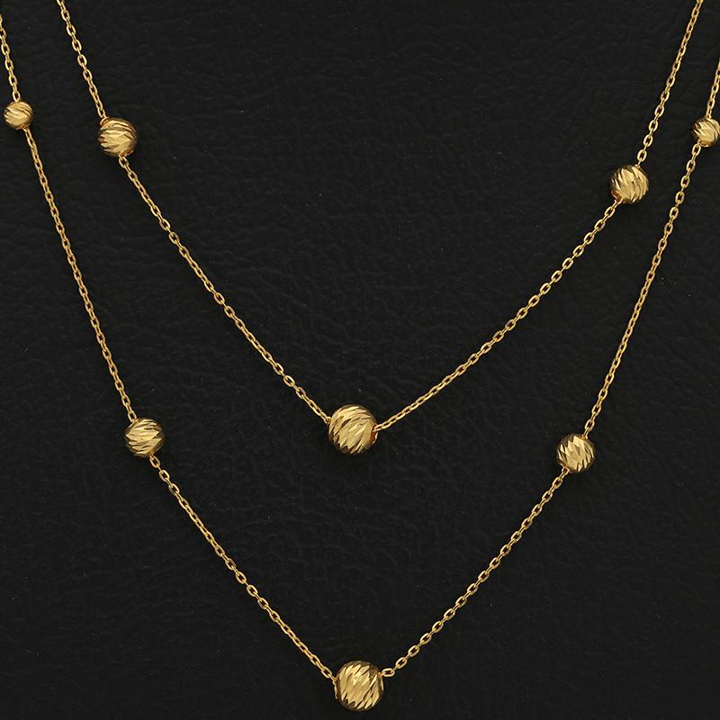 Gold Ball Necklace 21KT - FKJNKL21K2543