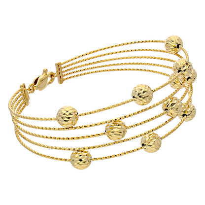 Gold Balls Bangle in 18KT - FKJBNG18KU2004