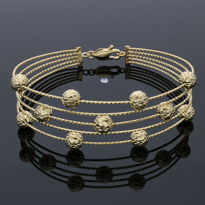 Gold Balls Bangle in 18KT - FKJBNG18KU2004