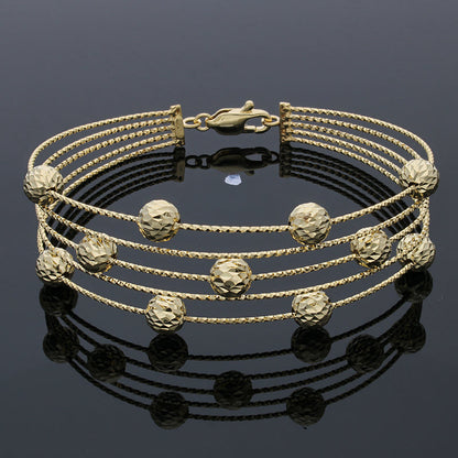 Gold Balls Bangle in 18KT - FKJBNG18KU2004