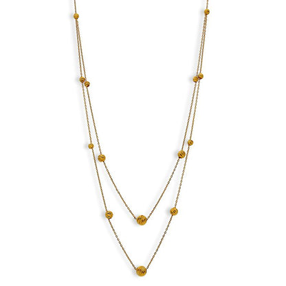 Gold Ball Necklace 21KT - FKJNKL21K2543