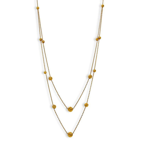 Gold Ball Necklace 21KT - FKJNKL21K2543