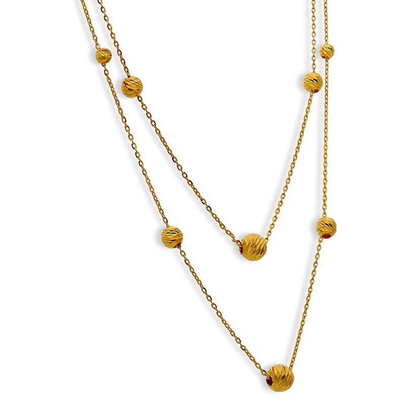 Gold Ball Necklace 21KT - FKJNKL21K2543