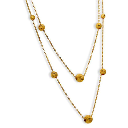 Gold Ball Necklace 21KT - FKJNKL21K2543