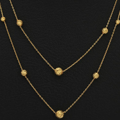 Gold Ball Necklace 21KT - FKJNKL21K2543