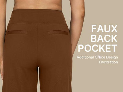 Women's Yoga Pants, Wide Leg Pants with Pockets, High Waist, Stretchy, Casual Sweatpants, Available in Petite/Regular/Tall Sizes