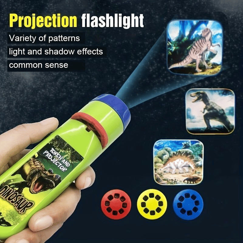 🦖 Dinosaur Projector Flashlight, Portable Dinosaur Projector Flashlight, Night Light Technology Toy For Christmas Gift